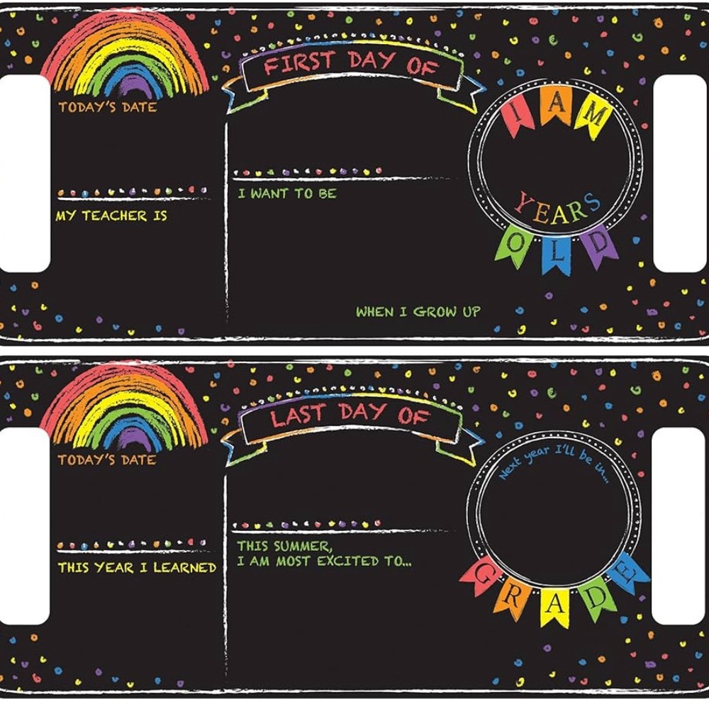 RoomMates First/Last Day of School Rainbow Chalkboard